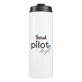 Termo Tipografía de esposas piloto y avión simple, Minim