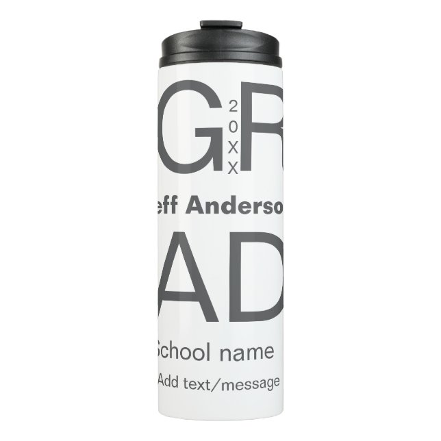 Termo Tipografía de grado moderna graduación simple míni (Anverso)