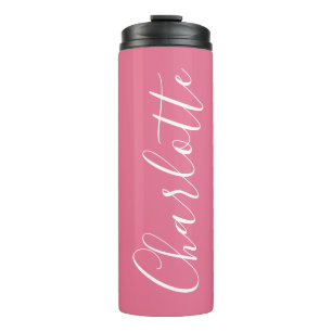 Termo Tipografía de letra script Chic Lindo Nombre Rosa