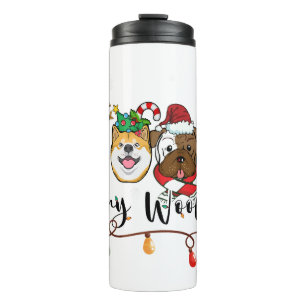 Termo Tipografía Merry Woofmas Taza térmica