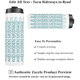 Termo Tipografía Moderna Mensaje Secreto Personalizable