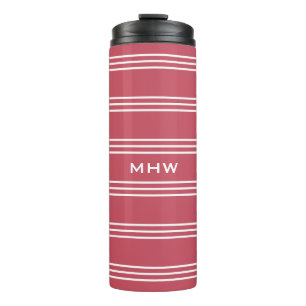 Termo Tiras corales personalizado monograma
