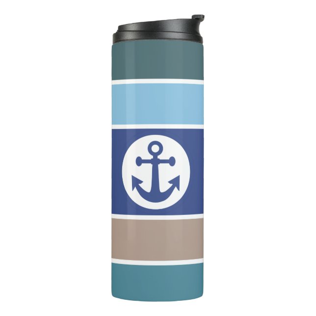Termo Tiras náuticas personalizado monograma (Rotado hacia la izquierda)