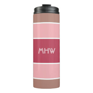 Termo Tiras Patrón personalizado monograma Tumblador