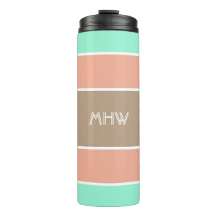 Termo Tiras Patrón personalizado monograma Tumblador
