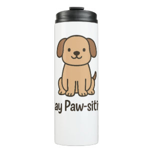 Termo Título: Mantente activo - Diseño de perro con posi