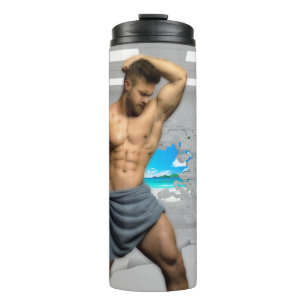 Termo Toalla de hombre de SlipperyJoe rota pared de ladr
