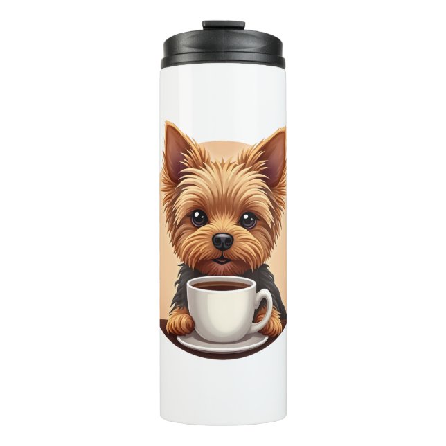 Termo Todo lo que necesito es café y yorkie (Anverso)
