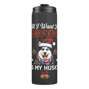 Termo Todo lo que Quiere la Navidad es Perro Husky Gorro