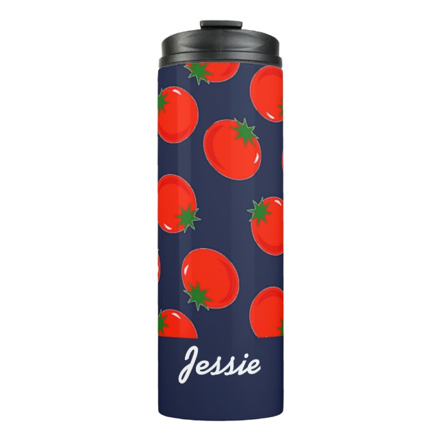 Termo Tomates rojos en azul (Anverso)
