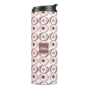 Termo Tono terroso rosa monograma circular retro