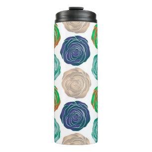 Termo Tonos beige, verde y violeta sin costura. 