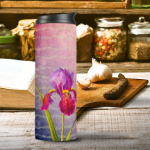 Tonos Violeta De Flor Iris Botánico Vintage