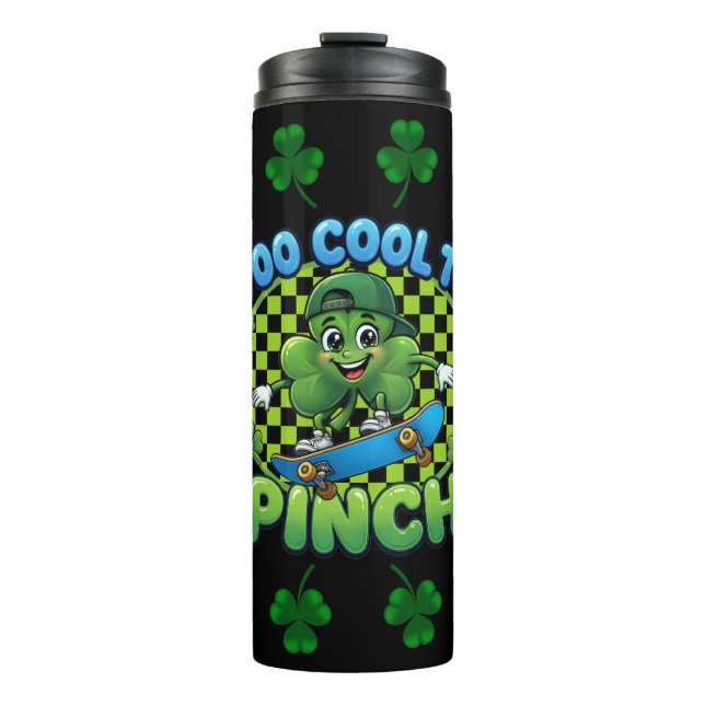 Termo Too Cool to Pinch Skateboard Shamrock St. Patricks (Anverso)