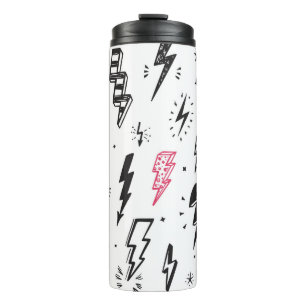 Termo Tornillos relámpagos, conjunto de doodles dibujado