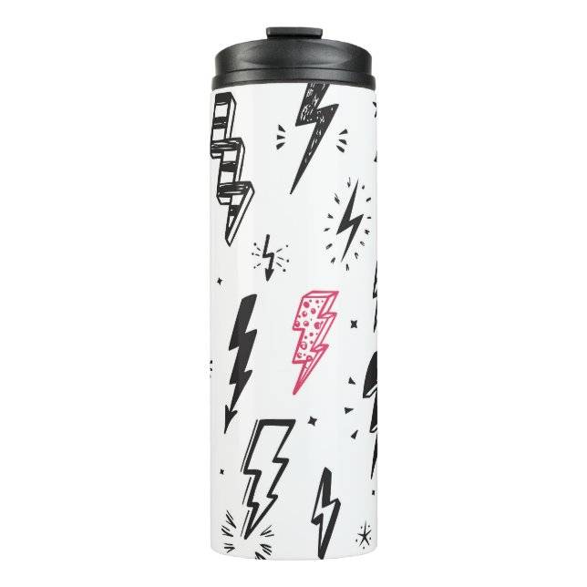 Termo Tornillos relámpagos, conjunto de doodles dibujado (Anverso)