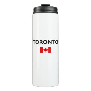 Termo Toronto Canadá Bandera canadiense color claro
