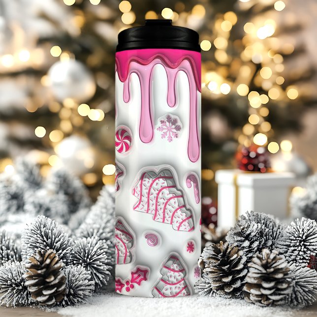 Termo Tortas de árbol de Navidad rosadas en 3D (Subido por el creador)