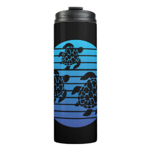 Termo Tortuga de mar Familia Océano Azul Natación