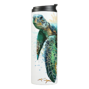 Termo Tortuga marina bajo el agua Estilo