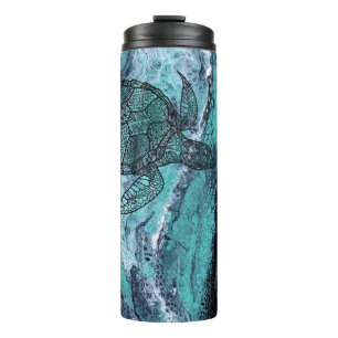 Termo Tortuga marina bajo el Tumbler termal de diseño ma