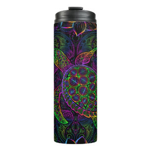 Termo Tortuga marina de Boho: Patrón de Mandala psicodél