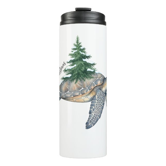 Termo Tortuga marina navideña (Anverso)