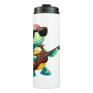 Termo Tortuga tropical con guitarra