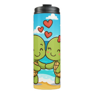 Termo Tortugas de amor Pareja Personalizado Adorable