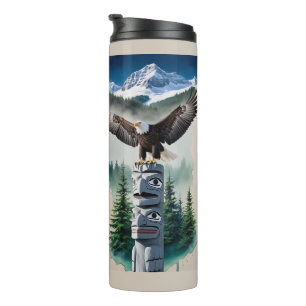 Termo Tótem Haida y águila calva