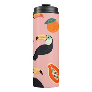 Termo Toucan con abstracto Frutos Tropicales