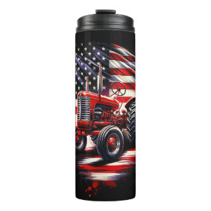Termo Tractor Patriótico 4 de Julio Bandera Americana Gr