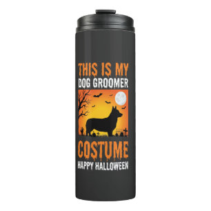 Termo Traje de peluquero de perro de Halloween Silueta