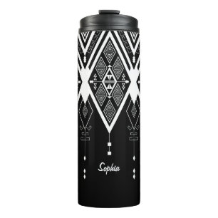 Termo Traje negro y blanco de nativo americano