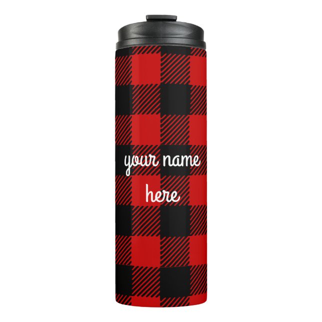 Termo Trama de viaje personalizada Red Buffalo Plaid (Anverso)