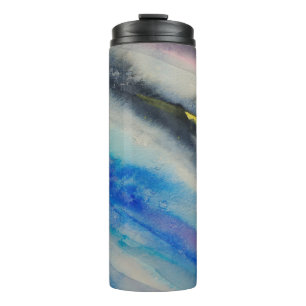 Termo  trazo de pincel, pintura Abstract color de agua c