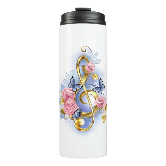 Termo Treble arrecife con rosas rosas rosas rosas (Anverso)