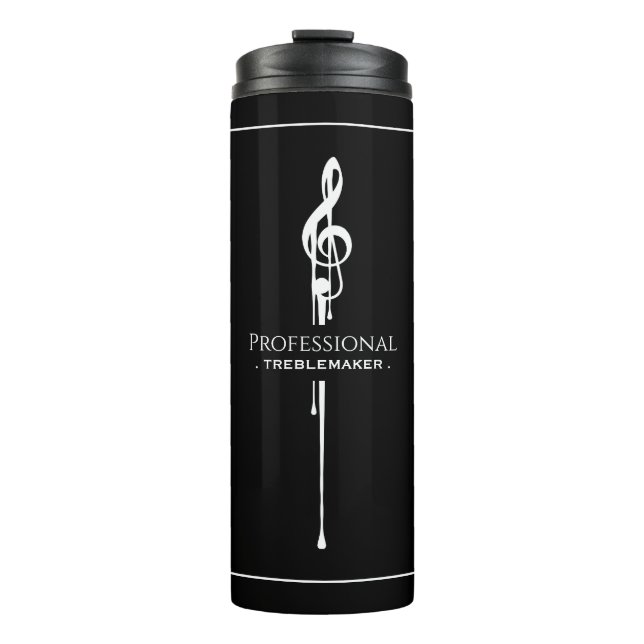 Termo Treblemaker Funny Music Pun Classy Black G-Clef (Anverso)