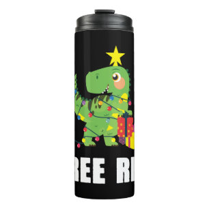 Termo Tree Rex con bolas de Navidad - dino divertido