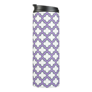 Termo Trellis blanca y púrpura, Entramado, Quatrefoil