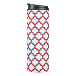 Termo Trellis blanca y roja, Entramado, Quatrefoil