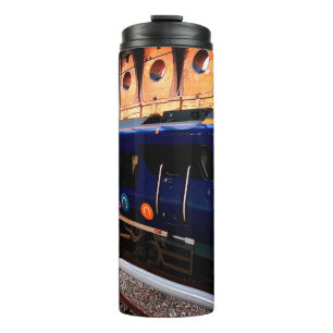 Termo Tren amarillo y azul en la estación de York