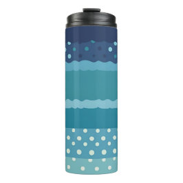 Termo Trendy Vertical Blue Striped and Polka Dot