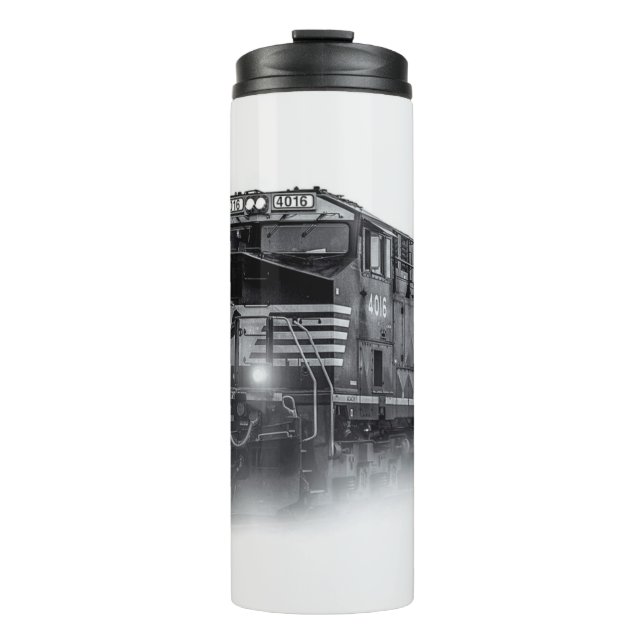 Termo Trenes en blanco y negro (Anverso)