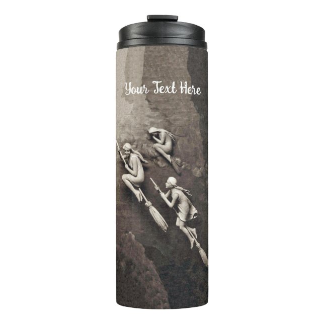 Termo Tres brujas blancas que vuelan sobre las habitacio (Anverso)