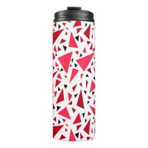 Termo triángulos rojos de crimson sobre fondo retro blan