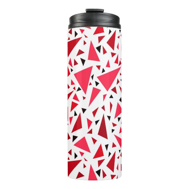 Termo triángulos rojos de crimson sobre fondo retro blan (Anverso)