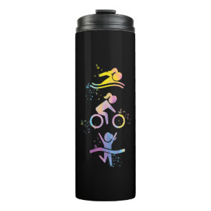 Termo Triatlón de las mujeres de acuarela
