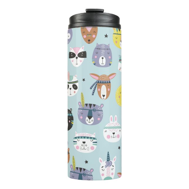 Termo Tribal de animales salvajes: Patrón Boho (Anverso)