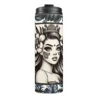 Tribal floral azul Princesa Polinesia